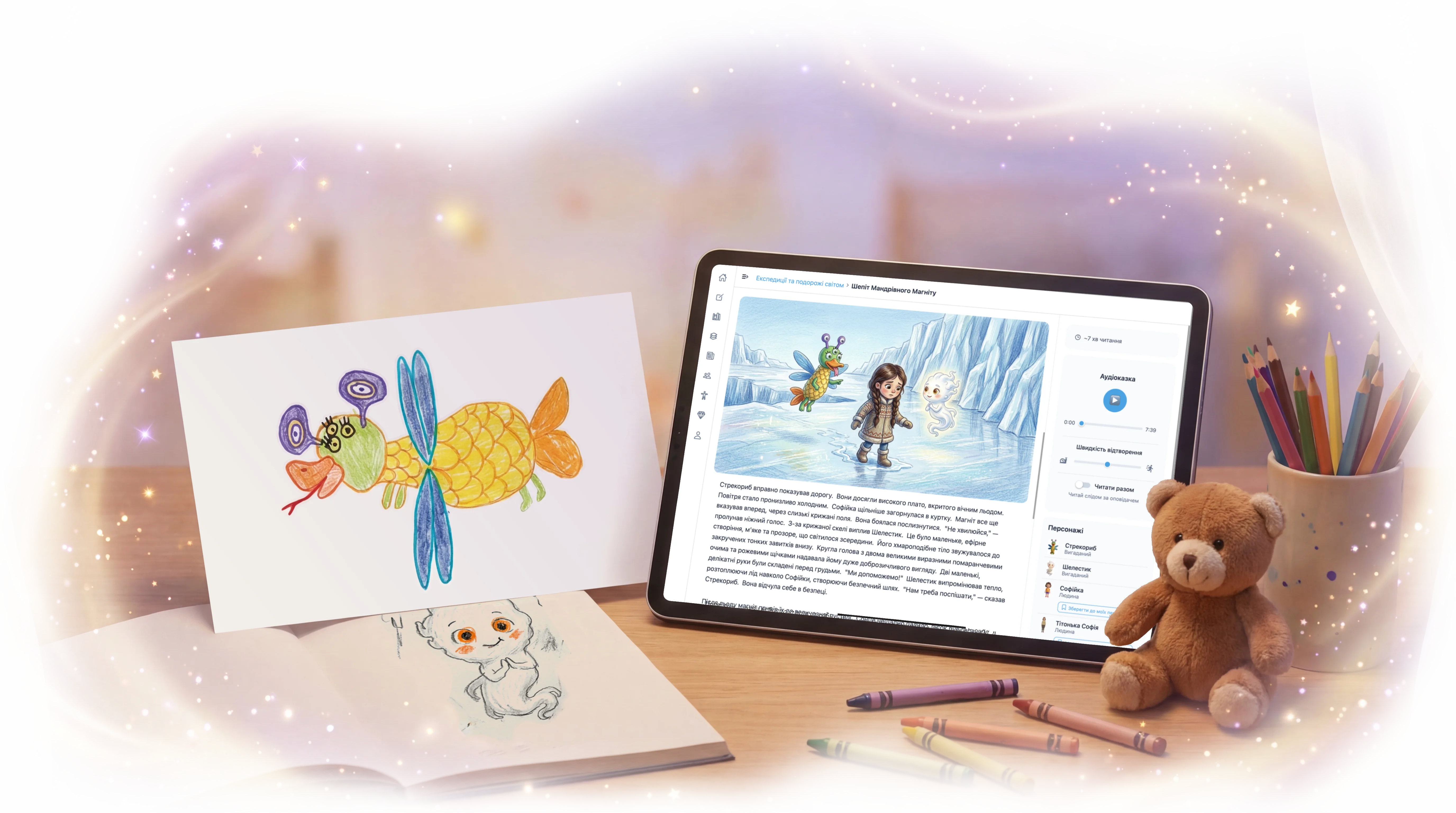 Малюнок дитини перетворюється на ілюстрацію до казки